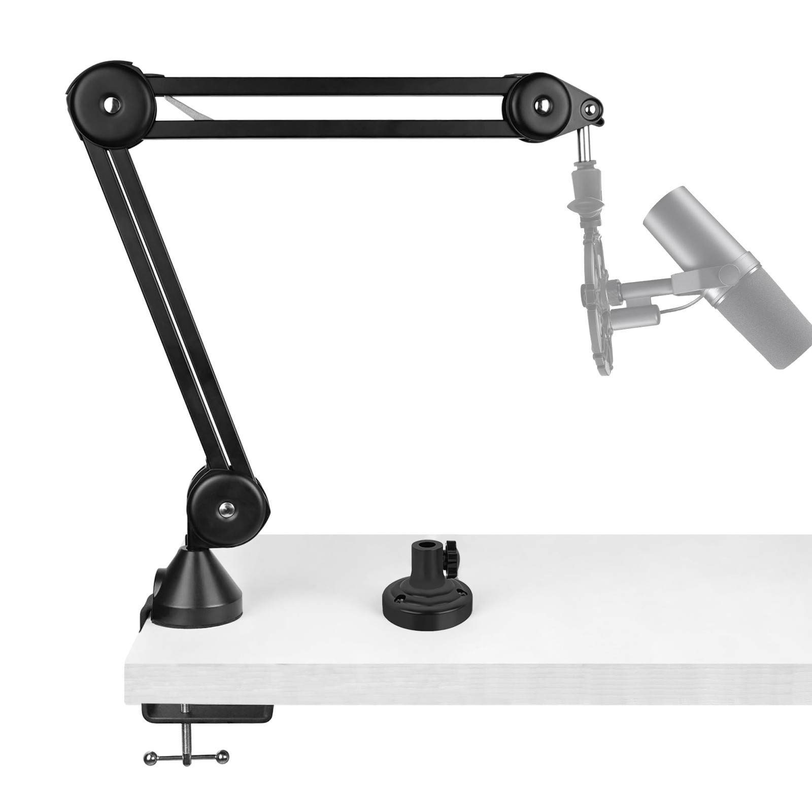Bras de microphone articulé noir compatible avec Shure pour studio