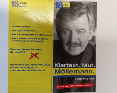 Möllemann Sharon Friedmann Flyer Bundestagswahl 2002 umstrittenes Flugblatt