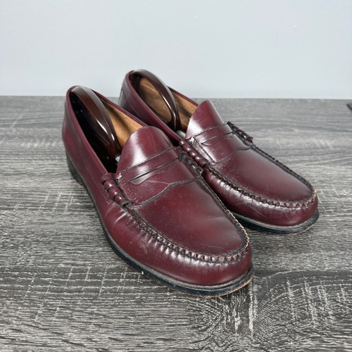 GH Bass Weejuns Penny Loafers Mens 10.5 D Larson Burgundy Leather Cordovan 1893