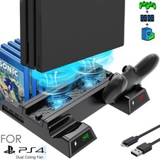 For Playstation 4/PS4 Slim/PS4 Pro Vertical Stand Cooling Fan Controller Charger
