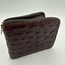 Full Real Crocodile Alligator Leather Skin Men's Bifold Wallet Red / Brown VTG
