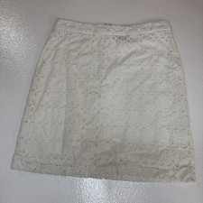 Sunny Leigh Women's Size 10 White Eyelet Mini Skirt Resort Beachwear Timeless