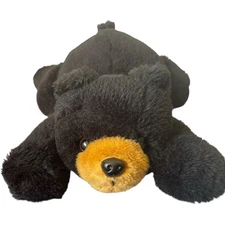 Weighted Stuffed Black Bear 3.5lbs Plush Animal Toy Comfort Medium Sensory