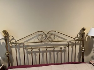 King Sized Headboard 1970’s Vintage Solid Brass -pre Owned Excellent Condition