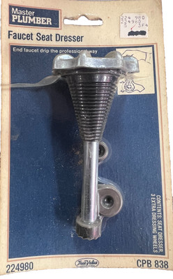 MASTER PLUMBER, Seat Dresser Faucet Tool -NEW-3 EXTRA WHEELS-