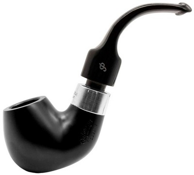 Peterson Deluxe System Ebony Silver Mounted Med / Small Bent Billard Pfeife 12,5