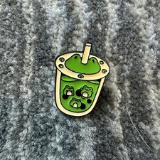 Enamel Pin Frog Boba Drink Brooch Lapel Jewelry Cute Froggy Cute Hat Backpack