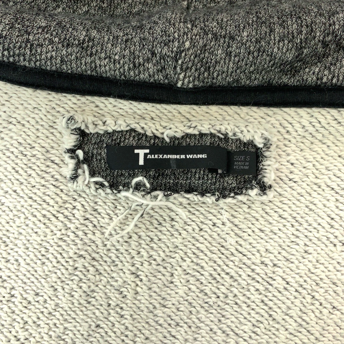 Alexander Wang Felpa con Cappuccio Zip Grigio ArgentoCotone Hardware