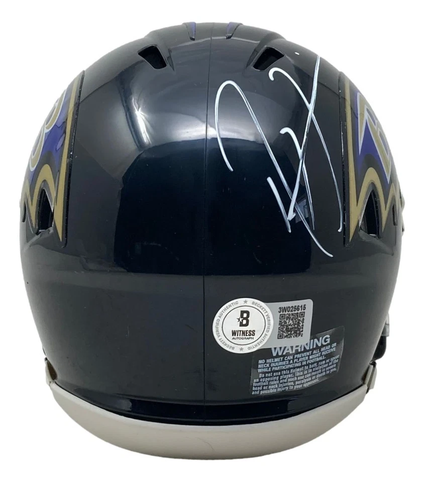 Ray Lewis Signed Baltimore Ravens Mini Speed Helmet BAS - Image 2 of 2