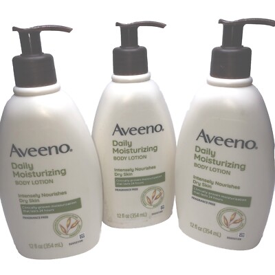 Aveeno Daily Moisturizing Body Lotion. Fragrance Free. 3 Pack