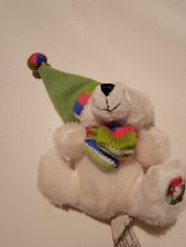 Vintage Hug Fun Small Plushie Plush Stuffed Toy Christmas Holiday White Bear