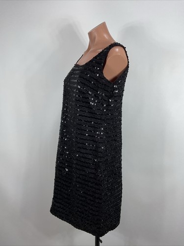 Vintage 60s Wiggle Sequin Party Prom ORVIETO Shiny Glittery Mini Dress Disco M/L - Picture 7 of 8