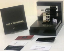 Working S.T. DUPONT Gas lighter Silver Black LINE 2 with box