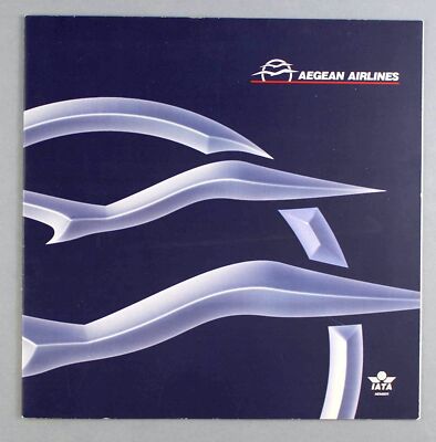AEGEAN AIRLINES GREECE 2002 AIRLINE BROSCHÜRE BAE146 ROUTENKARTE