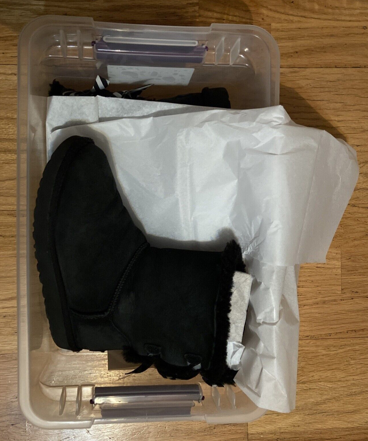 VNDS LN Women's UGG Bailey Bow 2 II Black Suede Boots Size 7 5.5Y RARE 1108829