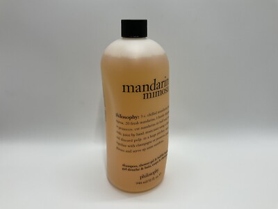 New Sealed Philosophy Mandarin Mimosa Shampoo Shower Gel Bubble Bath 32oz