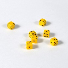 25 pieces 7mm yellow puzzle dice/eyes dice game dice by Frobis