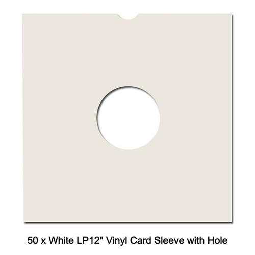 Weiße LP 12"" Vinyl Schutz Karte Hülle Abdeckungen mit Loch kratzfest versiegelt - Bild 19 von 54