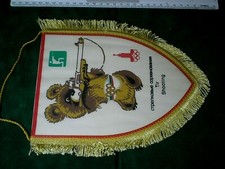 Soviet Pennant Mascot Misha 1980 Shooting sports * Summer Olympic / Rare Pennant