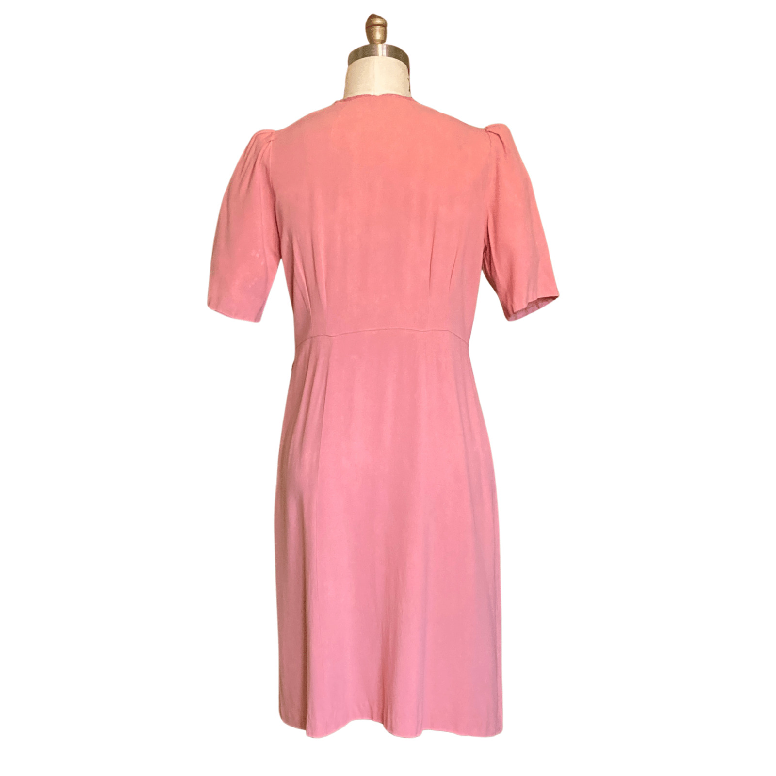 Vintage 1940s Salmon Lace Day Dress | 1940s Vinta… - image 7