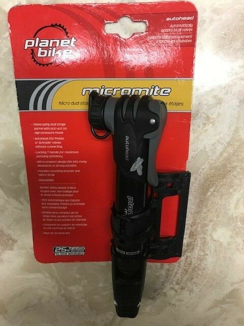 NEW Planet Bike Micromite Micro Dual Stage Mini Pump Autohead Bicycle Pump