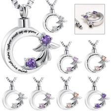 Circle of Life with Birthstone Urn Pendant Necklace for Cremation Ashes Jewelry