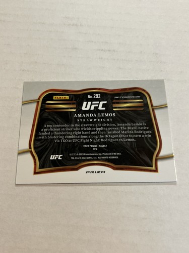 2023 SELECT UFC H2 AMANDA LEMOS #292 OCTAGONSIDE ROOKIE SILVER DISCO PRIZM SP - Picture 2 of 2