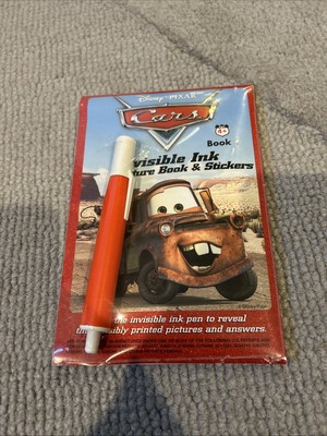 Disney Pixar Cars Invisible Ink Picture Book Stickers & Magic Pen Painting New
