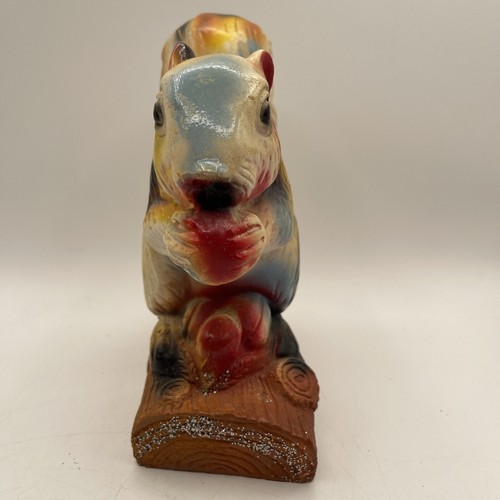 Carnival Chalkware - Colorful Camo Squirrel With Glitter - Great Condition - 10” - Picture 4 of 13