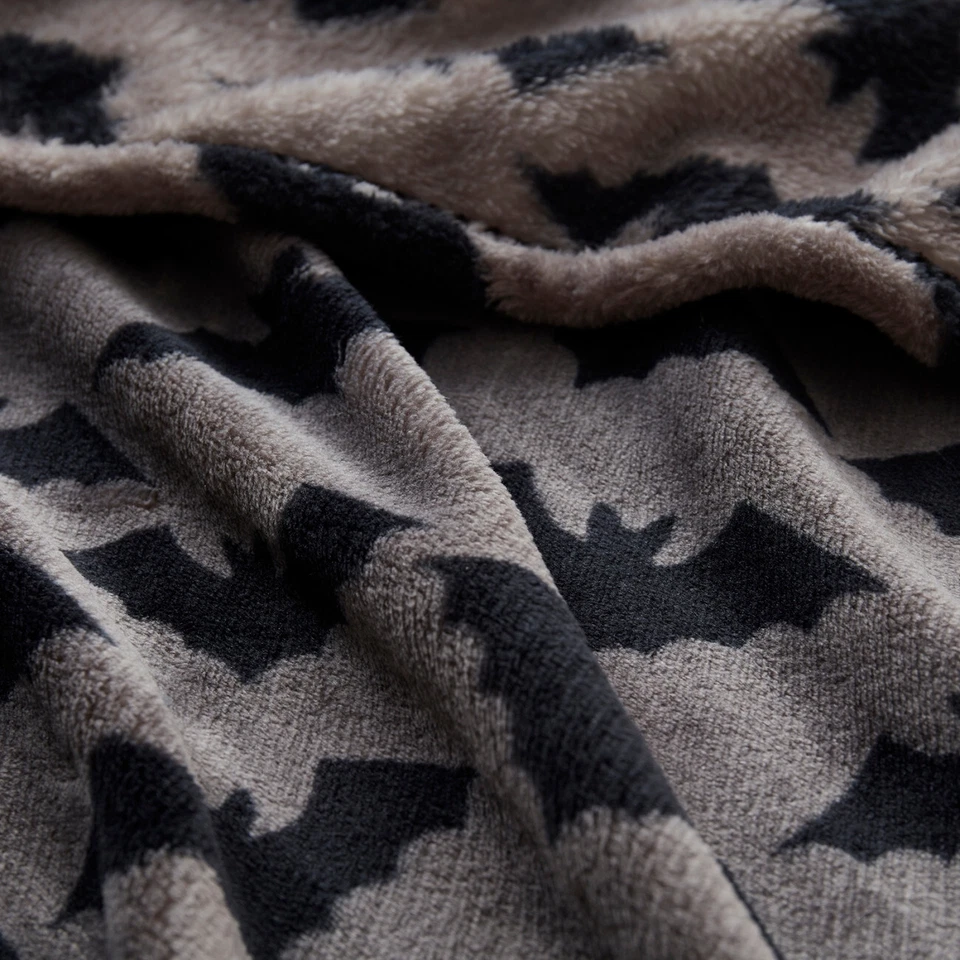 Kate Aurora Halloween Accents Spooky Black Bats Plush Accent Throw Blanket - Image 3 of 4