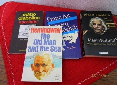 4 Taschenbücher - Albert Einstein + Hemingway + Franz Alt usw. - 1981-2005 /S118