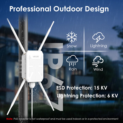 Wavlink AC1200 Wi-Fi 5 Outdoor Extender Long-Range Router Access Point Mesh NEW