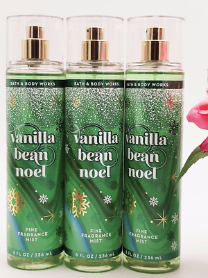3X  Bath and Body Works VANILLA BEAN NOEL  Fine Fragrance Mist spray 8 OZ *NEW*