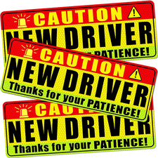3-Pcs New Driver Magnet for Car Student Driver Magnet Funny Bumper Magnets Sign