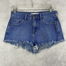 BULLHEAD Shorts Womens 27 High Rise Cut Off Frayed Distressed Denim Jean