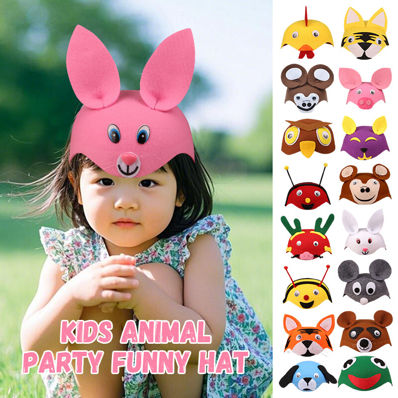 Preschool Crazy Hat Day Kids Stage Performance Animal Funny Hat