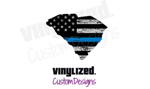 Back Thin Blue Line US Flag State Police LEO Quality Vinyl Sticker Decal TBL - Picture 64 of 78