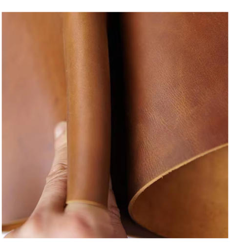 Crazy Horse Leather 2mm Thick Pull-Up Cowhide First Layer of Vintage Oil Tanned - Picture 4 of 11