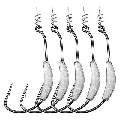 50pcs Fishing Weighted Hooks with Twistlock Wide Gap Worm Hooks 2g