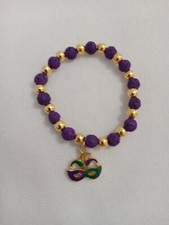 Purple And Gold Mardi Gras Mask Bracelet