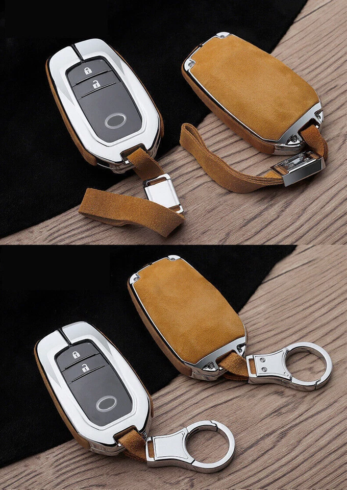 Capa chaveiro de carro liga + camurça couro para Toyota Highlander Riez Hilux Rav4 - Imagem 4 de 4