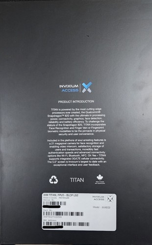 IXM Titan E-KIT Bundle FPU5-BLCP LS2 IXM602 Face Recognition Access Control - Picture 4 of 7