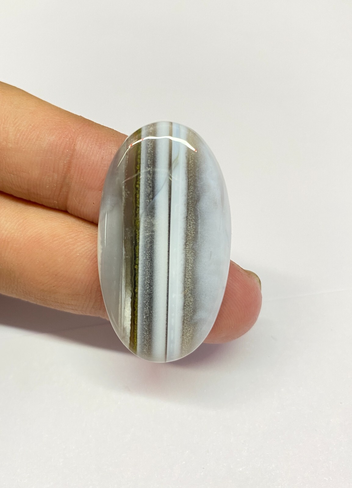 Banded Agate Cabochon Gemstone Loose Stone Jewelry Making 37 CT 40X22X5 MM