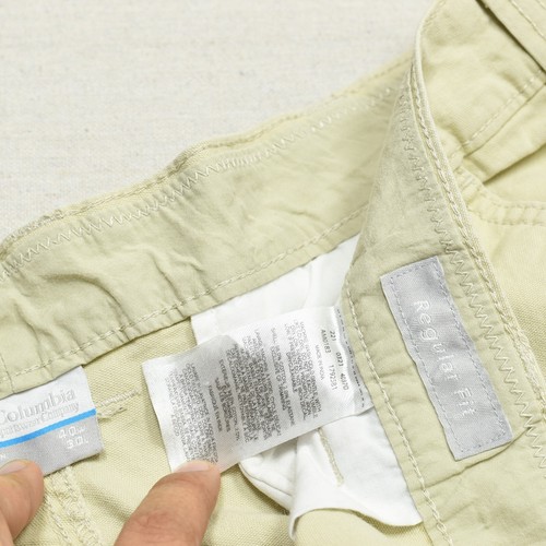 Columbia Men's Chino Pants Straight Zip Solid Cotton Blend Beige Size 40x30 - Picture 8 of 8