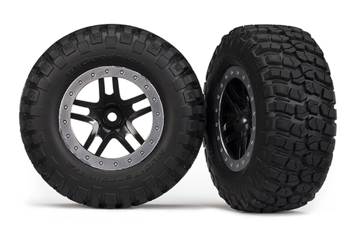 Traxxas Slash 2wd B.f. Goodrich Mud Terrain T/a Km2 Tires Set & Wheels 5883 5885