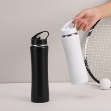 600/750ml Straw Thermal Bottle Double-layer Stainless Steel Sports Water Bottle