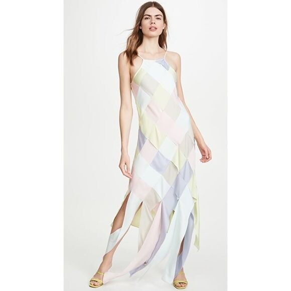 white and silver midi dress Halter Sequin Embellished Midi Dress – IULOVER