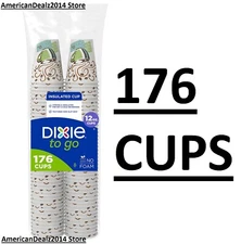Dixie 12 oz PerfecTouch Insulated Paper Hot Cold Coffee Haze Cup 176 cups