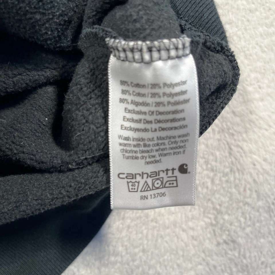 Sudadera con Capucha Carhartt Cremallera Completa Niños Negra Bordada Logo Ropa Activa Pequeña Foto 4 de 4