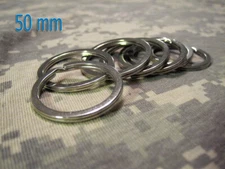 3pcs 50mm Stainless Steel Flat Key Ring Split Ring Keychain Split Keychain